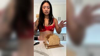 Tiiieeen Red Lingerie Tease in the Kitchen Live Stream Video