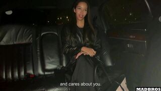 Lia Lin Step Dad's Daughter Fucked In A Limousine For Pleasure While Talking To Him On The Phone