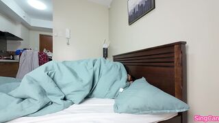 Sing Can She enjoys fucking with a blanket on