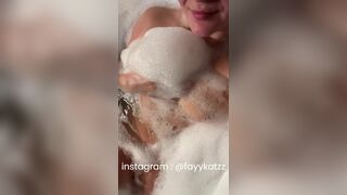 Sexy Wife in Shower Playing Her Tits