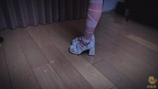 JiJiaoLian Halloween themed special little zombie doll role play with boots on footjob
