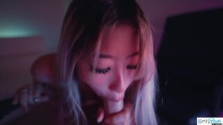 Aeries Steele SEXY Asian Teen Massages My Cock With Her Throat!