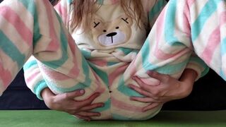 hotiMary schoolgirl with small tits in pajamas masturbate pussy and squirting orgasm