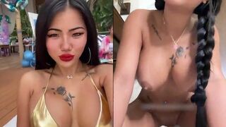 Hot Big Titty Asian Riding a Hard Big Dildo Video