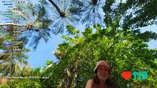 Pretty Asian Showing Off Her Booty in a Public Park On a Live Video