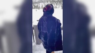 Bog Booty Asian Dancing On The Snow Video