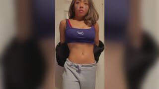 Cute Asian Teen Exposed Her Big Booty Cheeks With Stripteasing Video