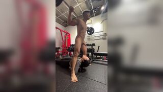 Slutty Asian GF Sucking Her BF's Big Cock While He Workout Video