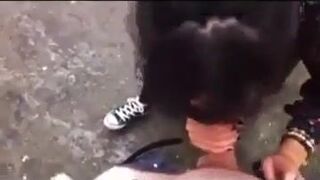 Horny Asian Teen Getting Her Bf Sucked While Going For a Walk in Outdoor Video