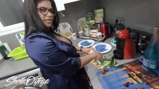 Sheila Ortega Busty Milf Exposing Her Huge Boobs While Cooking Video