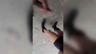 Trans Babe Jerking Off In Public With Her Friend Video