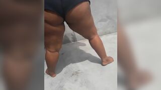 Busty Big Booty Ebony Showing Off Her Ass In Outdoor Video