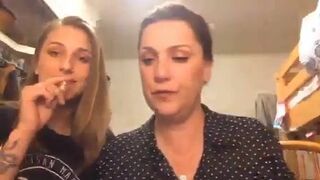 Mom and Daughter Fooling Around On a Live and Mom Shows Her Big Tits Video