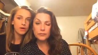 Mom and Daughter Fooling Around On a Live and Mom Shows Her Big Tits Video