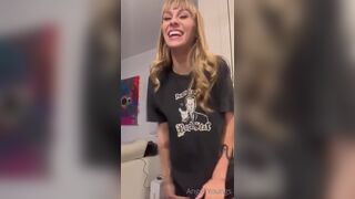 Angel Youngs Slutty Girl Showing Off Her Huge Tits By Shaking Them Video