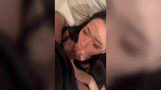 Amateur Teen Asian Getting Gentle Throat Fuck While Layin on Bed Video