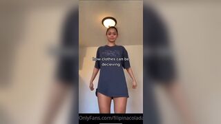 Filipinacolada Git Asian Showing Her Naked Booty Cheeks While Doing Tiktok Onlyfans Video