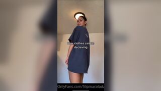 Filipinacolada Git Asian Showing Her Naked Booty Cheeks While Doing Tiktok Onlyfans Video