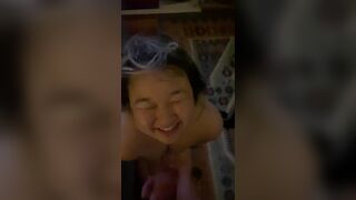 Amateur Asian Chick Getting Load of Cum on Her Face Video