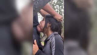 Horny Bitch gets a Hard Deepthroat Fuck In The Middle Of a Jungle Video