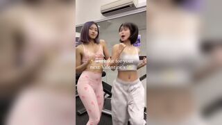 Yuuno Cute Asian Working Out In Gym With Friend Video