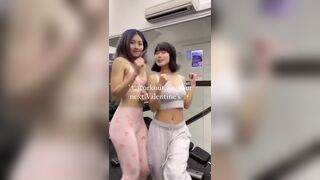 Yuuno Cute Asian Working Out In Gym With Friend Video