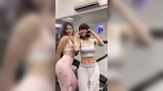 Yuuno Cute Asian Working Out In Gym With Friend Video