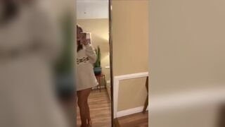 Asian Babe Revealing Her Booty On Mirror Video