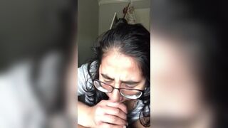 Sexy Asian Milf In Glasses Giving a Sensual Blow For Stepson Video