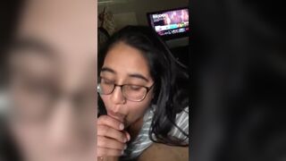 Sexy Asian Milf In Glasses Giving a Sensual Blow For Stepson Video
