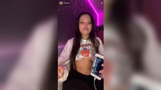 Sexy Slutty Asian Flashing Her Tits On a Live Video