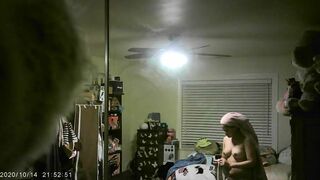 Asian Wife Changing Her Clothes After Showering Hidden Cam Video