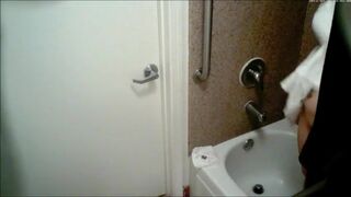 Busty Asian Babe Changing Her Clothes In A Bathroom Hidden Cam Video