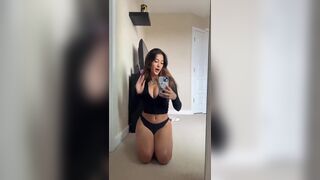 Sexy Busty Asian Showing Off In the Mirror Video
