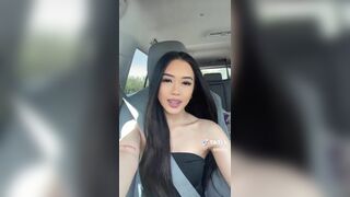 llliilyy Asian Cutie Doing a Tiktok On Car Video