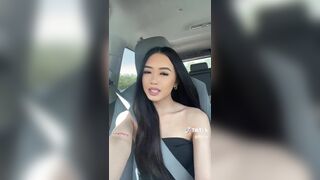 llliilyy Asian Cutie Doing a Tiktok On Car Video