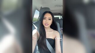 llliilyy Asian Cutie Doing a Tiktok On Car Video
