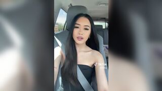 llliilyy Asian Cutie Doing a Tiktok On Car Video