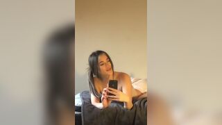 Sexy Asian Showing Her Curvy Booty On Mirror Video