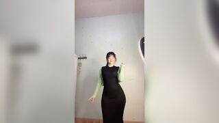 Thick Asian In Glasses Dancing and Showing Off Video