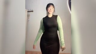Thick Asian In Glasses Dancing and Showing Off Video