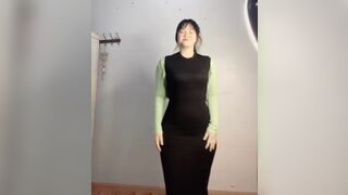 Thick Asian In Glasses Dancing and Showing Off Video
